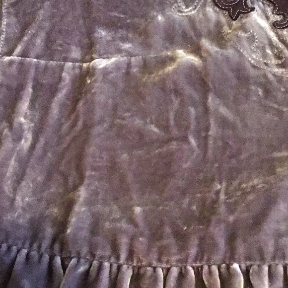☀️5$ add to bundle🌟 vintage silk velvet jacket ruffle bell sleeves embroidery - Picture 12 of 14